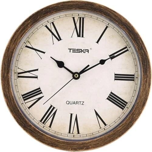 Nordic Style Vintage Round Shape Unique European Mute Wall Clock Storage Box for Home Living Room Decoration