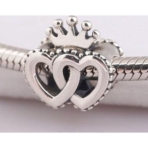 Authentic S925 Charm United Regal Hearts Charm fit Lady Bracelet Bangle