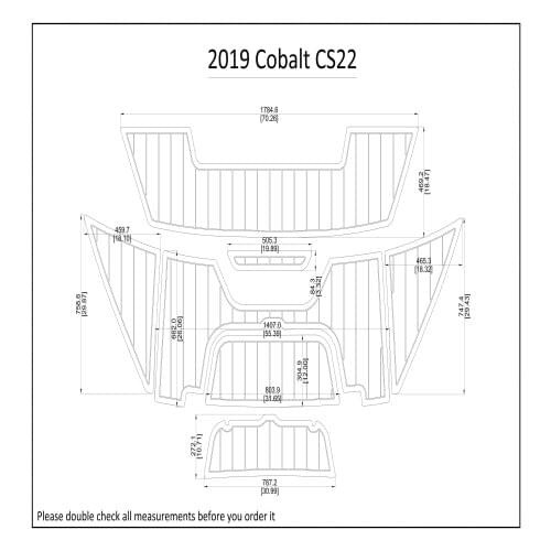 2019 Cobalt CS22 Swim Step & Transom Pad Boat EVA Teak Decking 1/4" 6mm