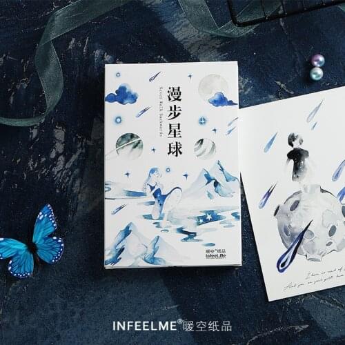 30 Pcs/Set Creative Walk The Planet Postcard Greeting Card Birthday Gift Card Message Card