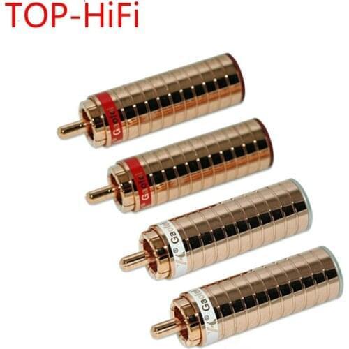 TOP-HiFi 4pcs/lot GF-RED03R Red Copper RCA Plug Connector Amp DV CD Speaker Audio Interconnect Cable Socket