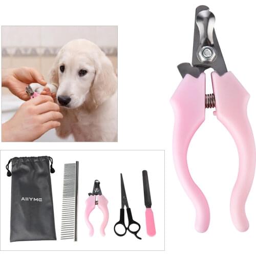 4 In 1 Grooming and Care Dog Products Pet Nail Clipper Trimmer Scissors Hair Comb Hairdressing Scissors Nail File Cat Cutter