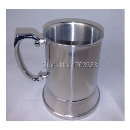 40pcs/lot High quality mirror 16OZ Double Wall Stainless Steel Tankard,stainless steel beer mug Free Shipping #DKV47