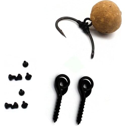 50Pcs Fishing Hair Rig Hook Stopper + 20Pcs Bait Screw Holder Boilies Carp Fishing Accessories Terminal Tackle Chod Fishing Tool