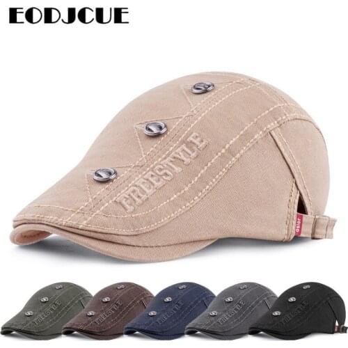 2019 Letter Embroidery Beret Hat Men Women Ivy Flat Cap Vintage Newsboy Hat Adjustable Peaked Caps casquette