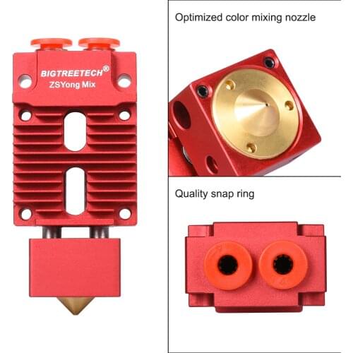 BIGTREETECH 2 IN 1 OUT Hotend Multi Color 3D Printer Parts J-head Hotend 12V/24V 1.75mm Filament for Titan Bulldog MK8 Extruder