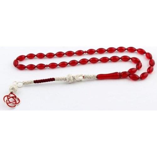 Fire Amber Rosary with 1000 Sterling Silver Kazaz Tassel Natural Stone Beads Middle East Prayer Islamic Muslim Tasbih