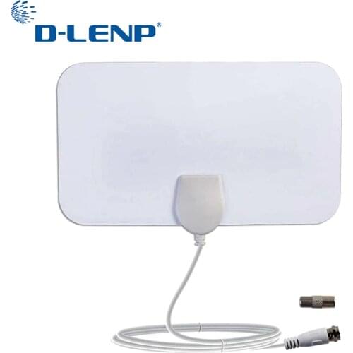 DLENP Indoor Digital TV Antenna 80 Miles HDTV Antena Mini TV Aerial VHF UHF DVB-T2 25dBi Gain TV Receiver