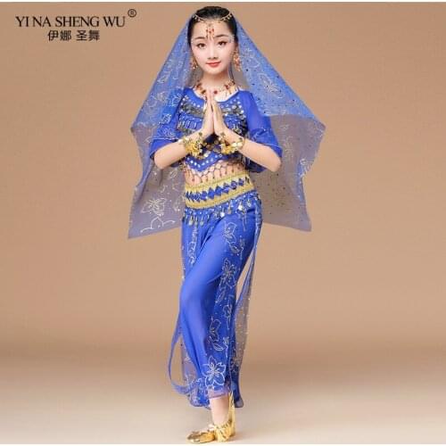 Kids Belly Dance Costumes Set Oriental Dance Children Dresses Bollywood India Belly Dance Clothes Bellydance Kids Indian Costume