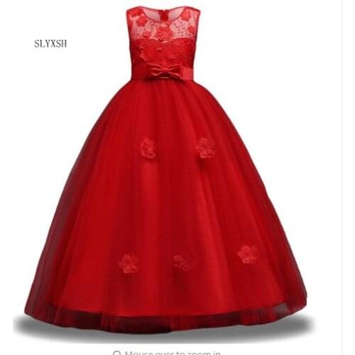 Elegant Girls Princess Dress Flower Girls Dress For Girls Wedding Dress Children Fancy Christmas Costume For Kids Party Dresses