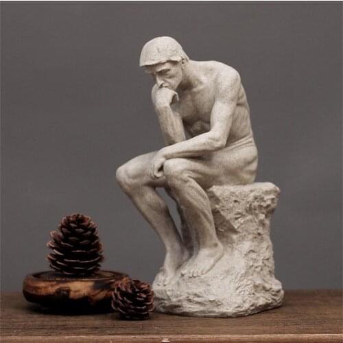 European style of the ancient sculpture statue of country thinker decoration office study bookcase bookstore Decor sandston