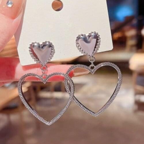 Korean Earings Fashion Jewelry Love Geometric Earrings For Women Oorbellen Brincos Valentines Day Wedding Earrings Wholesale