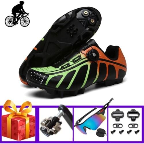Cycling Sneakers Add Spd Pedals Self-locking Zapatillas Mtb Ciclismo Breathable Outdoor Mountain Bike Shoes Riding Flat Shoes