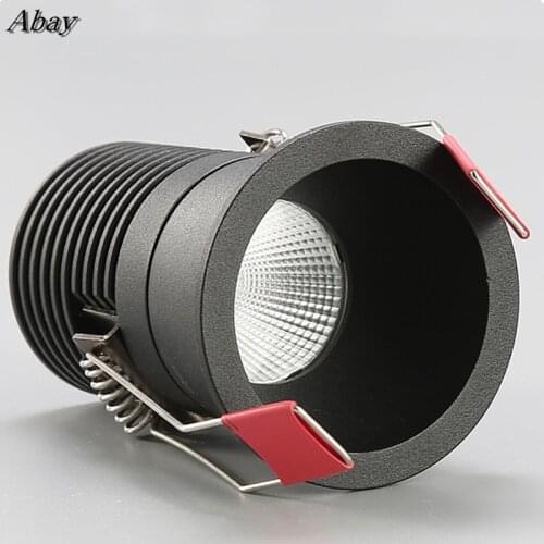 Circular Anti Glare Dimmable COB LED Downlights 5W/7W LED Ceiling Spot Lights Warm Cold White Background Lamps Indoor Lighting