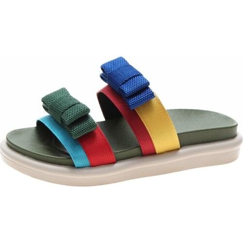 2020 Summer Women Girls Flat Lady Casual Sandals Slippers Beach Shoes Sweet Sandals Sandalias size 36-41