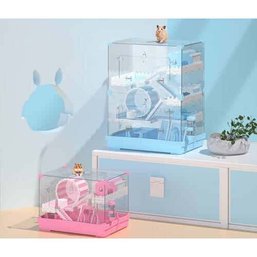Tray-style Hamster House Acrylic Oversized Villa Package Guinea Pig Cage Transparent Small Pet Feeding Box