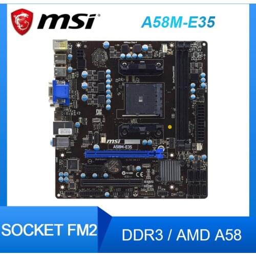 MSI A58M-E35 original Motherboard Socket FM2 AMD A58 DDR3 2133 SATA 2 Micro ATX Desktop Motherboard