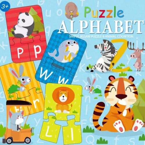 Cartoon Animal Picture English Letters Puzzle Children Kid Early Pzzle Mntessori Kids Educational Toys for Children Gift