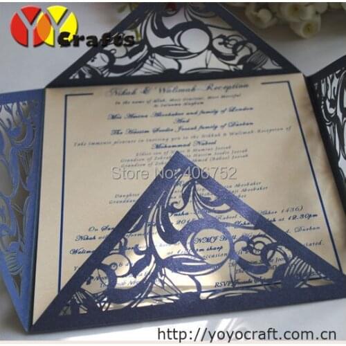 Customizable invitation cards,laser cut baptism luxurious wedding invitation cards