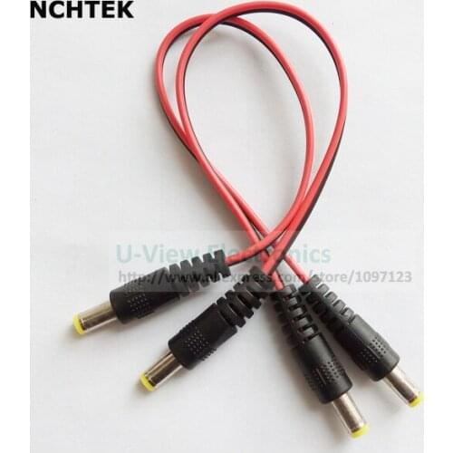 NCHTEK DC 5.5x2.1mm Male To DC 5.5x2.1mm Male Power Extension Cable For CCTV Camera RED+Black Color/Free DHL Shipping/200PCS