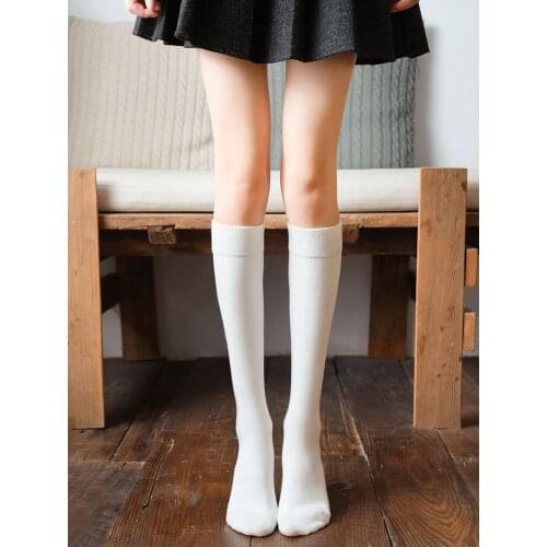 Harajuku Retro Women Cotton Spring Autumn Winter Long Socks Casual Warm Sock Lady Gift Black White Yellow Green School Girl