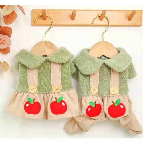 Autumn and Winter Pet Dog Cat Clothes Warm Cute Dog Cat Skirt Jumpsuit for Dogs Dog Clothes for Small Dogs Puppy Rompers Clothes