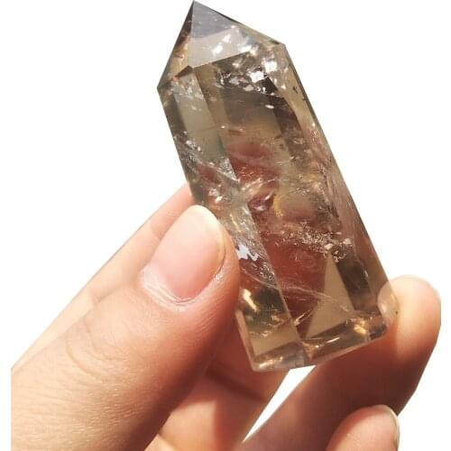 1pcs Natural smokey point crystal stone wand healing quartz tower for gift