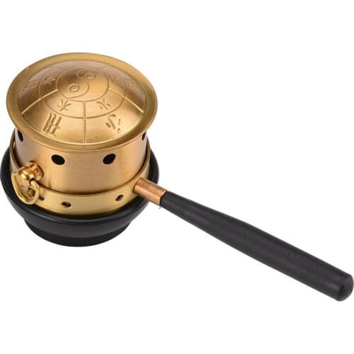 Moxa Stick Wormwood Burner Copper Moxibustion Pot Moxa Box Heat Body Massager Acupuncture Point Massage Tool