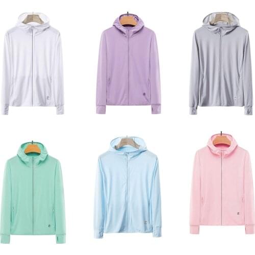 Female Coat, Solid Color Long Sleeve Hooded Tops Jacket with Zipper Pockets for Summer Fall, M/L/XL/XXL