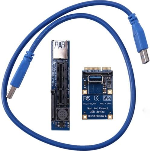 Mini PCIE to PCI-E X4 Slot Riser Card Port Adapter with 60CM USB3.0 Extension Cable PCI Express Riser Card PCIE Extender