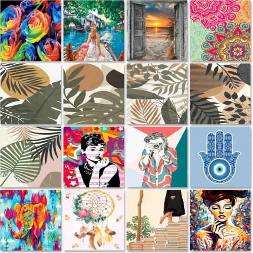 PhotoCustom Oil Painting By Numbers 60x75cm Paint By Numbers On Canvas Figure Watercolor By Numbers Landscape Home Decor