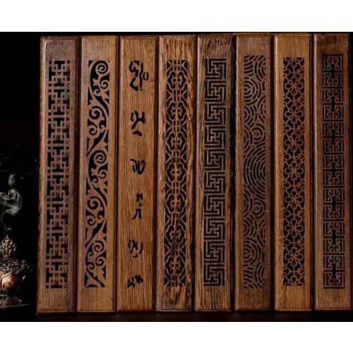 High Quality Red Wood Lying Incense Burner Exquisite Chinese Classic Style Carving South Africa Wenge Buddhist Decoration
