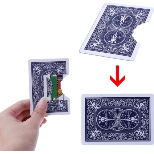 Funny Bite Off Broken Card Restore Magic Tricks Illusions Card Close-up Magic Y4UD