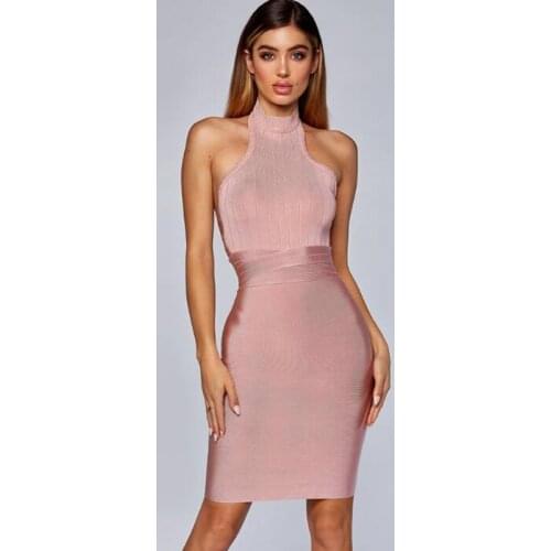 2020 New Bandage Dress Elegant Fashion Sexy Bodycon Bandage Women Dress Sleeveless Mini Dress Vestido