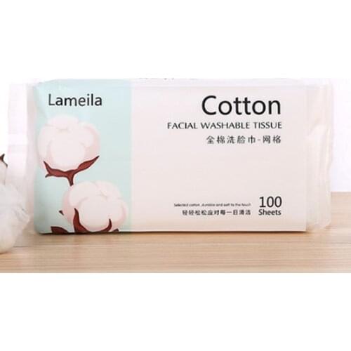1 Box / 100pcs Disposable Face Towel Soft Washcloth Made Of 100% Cotton For