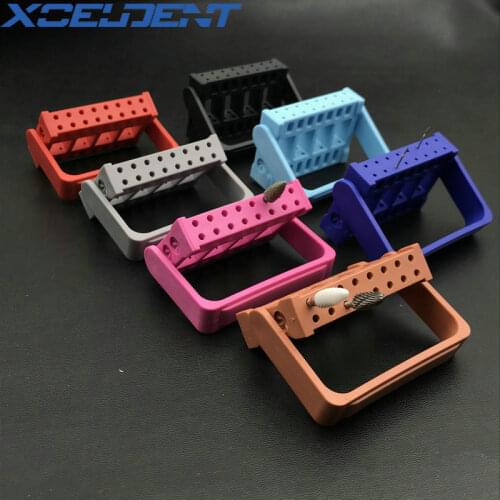 16 Holes Dental Burs Holder for High Speed Burs and Low Speed Bur 2.35mm and 1.6mm Nail Drill Bit Stand Dentistry Equipment