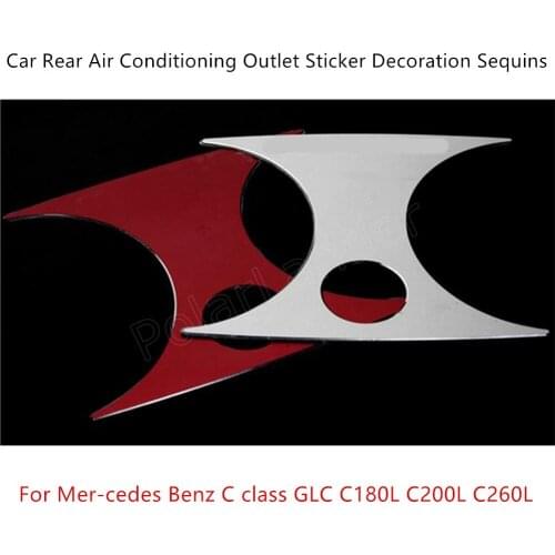 2 colors Car Rear Roof Air Condition Outlet Ring Cover Trim Sticker Sequins For Mer-cedes Benz C class GLC C180L C200L C260L