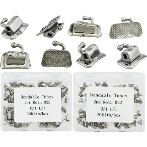 20Kits/80Pcs Dental Orthodontic Non-Con Buccal Tubes 1st 2nd Molar Roth 022 Bondable Bonding U1 L1