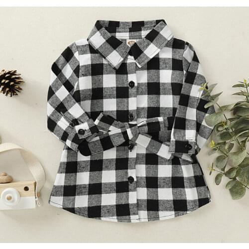 2020 Cute 1-6Y Kids Baby Girls Dress Plaid With Belt Short Long Princess A-line Party Dresses Summer Casual Cotton Sundress