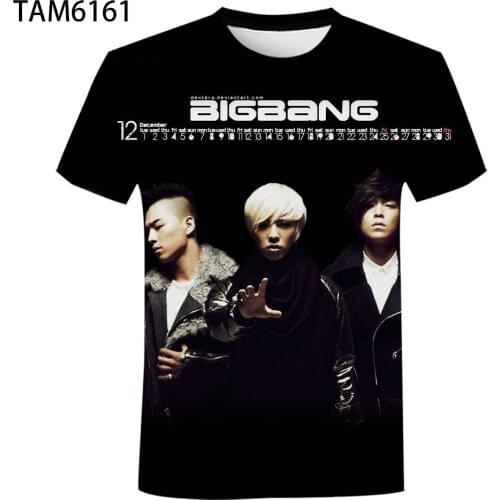2021 (Bigbang) T-shirt male and female Korean superstar 3D printing T-shirt streetwear summer cotton short-sleeved top