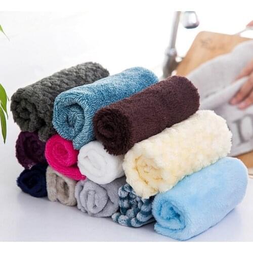 25x23cm Microfiber Soft Cleaning Towel Random Color Household Kitchen Office Car Body Glass Washing Small Cloth