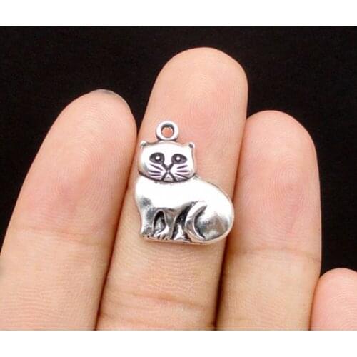 30pcs/lot--19x16mm, Antique silver plated cat charms,DIY supplies,Jewelry accessories