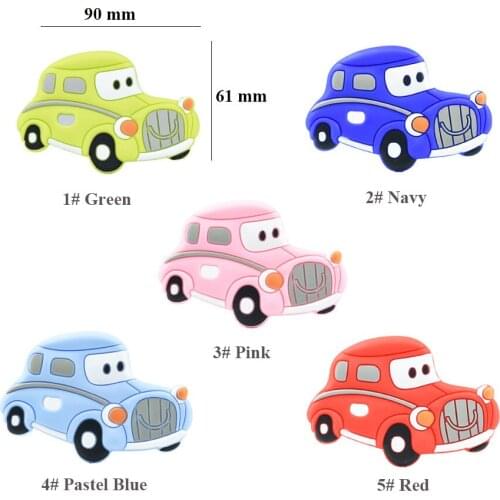 5/10PCS BPA Free Car Shaped Silicone Baby Teether Rodent Baby Teething Toys Chewable Baby Products Nursing Gift For Baby Boy