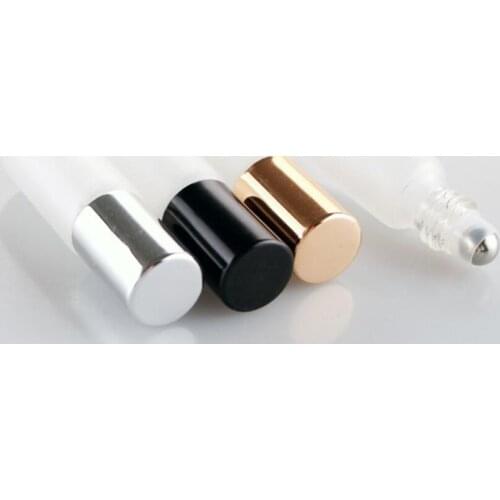 5ML Portable Frosting Glass Empty Cosmetic Steel Roller Roll-On Essential Oil Bottles Free Shipping LX2897