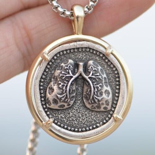 Anatomically Human Lungs Necklace Anatomy Lung Pendant Biologist Doctor Medical Jewelry A278