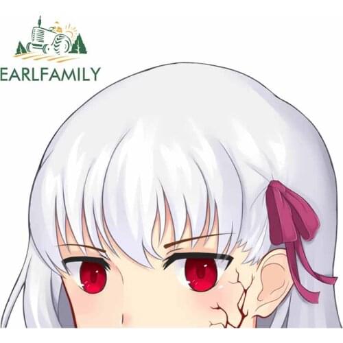EARLFAMILY 13cm x 10cm For FATE SABER PEEKING Personality Car Stickers Fashion Decal Bumper Vinyl Material For JDM SUV RV