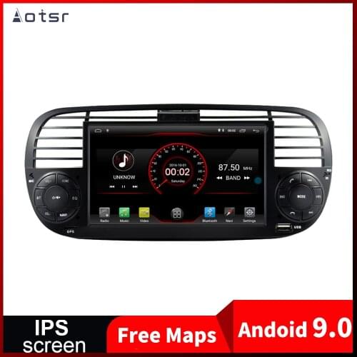 DSP Android 9 No Car DVD Player GPS navigation For Fiat 500 2007-2014 Car auto stereo multimedia player Head Unit tape recorder