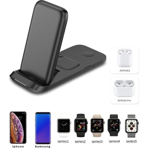 15W 3 in 1 Qi Wireless Charger for iPhone 12 11 Pro XS XR X 8 Fast Charging Dock Station For Apple Watch 6 5 4 3 2 AirPods Pro