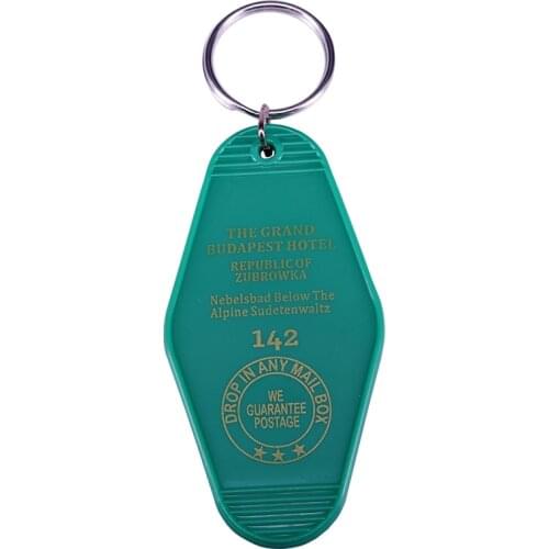 The Grand Budapest Hotel Room #142 Keytag Teal Gold