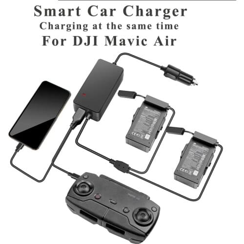 For DJI Mavic Air Car Charger Battery Remote Control Battery Charger Fast Charging High Double Current Outdoor Travel USB Ports
